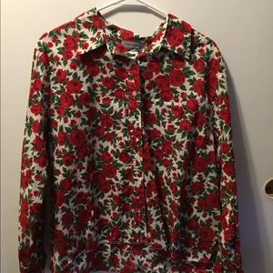90’s floral buttondown